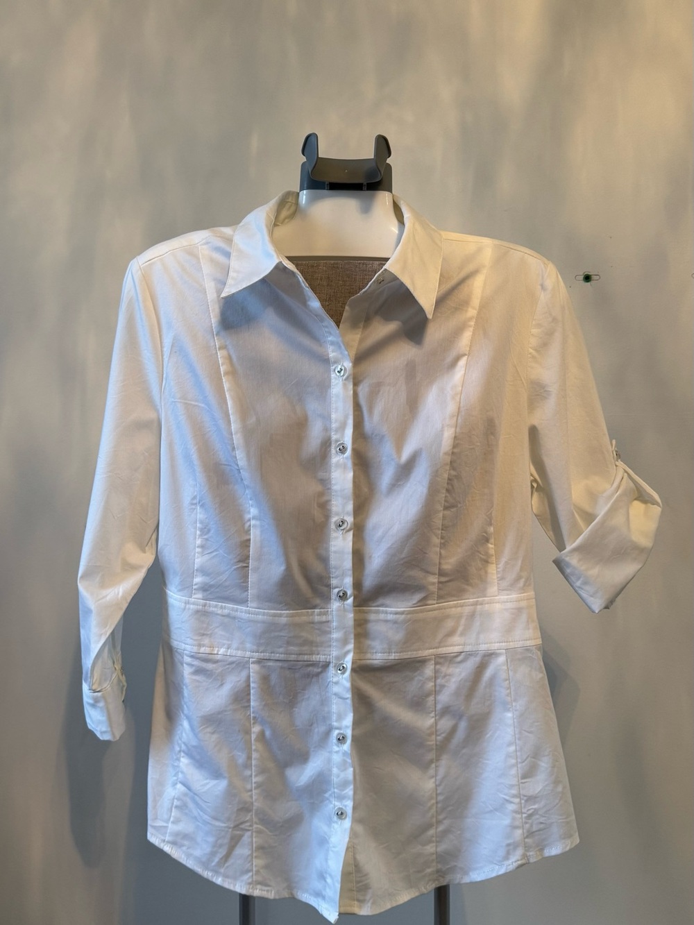 NY&C 7th Avenue White Tailored Stretch Button Down Shirt M